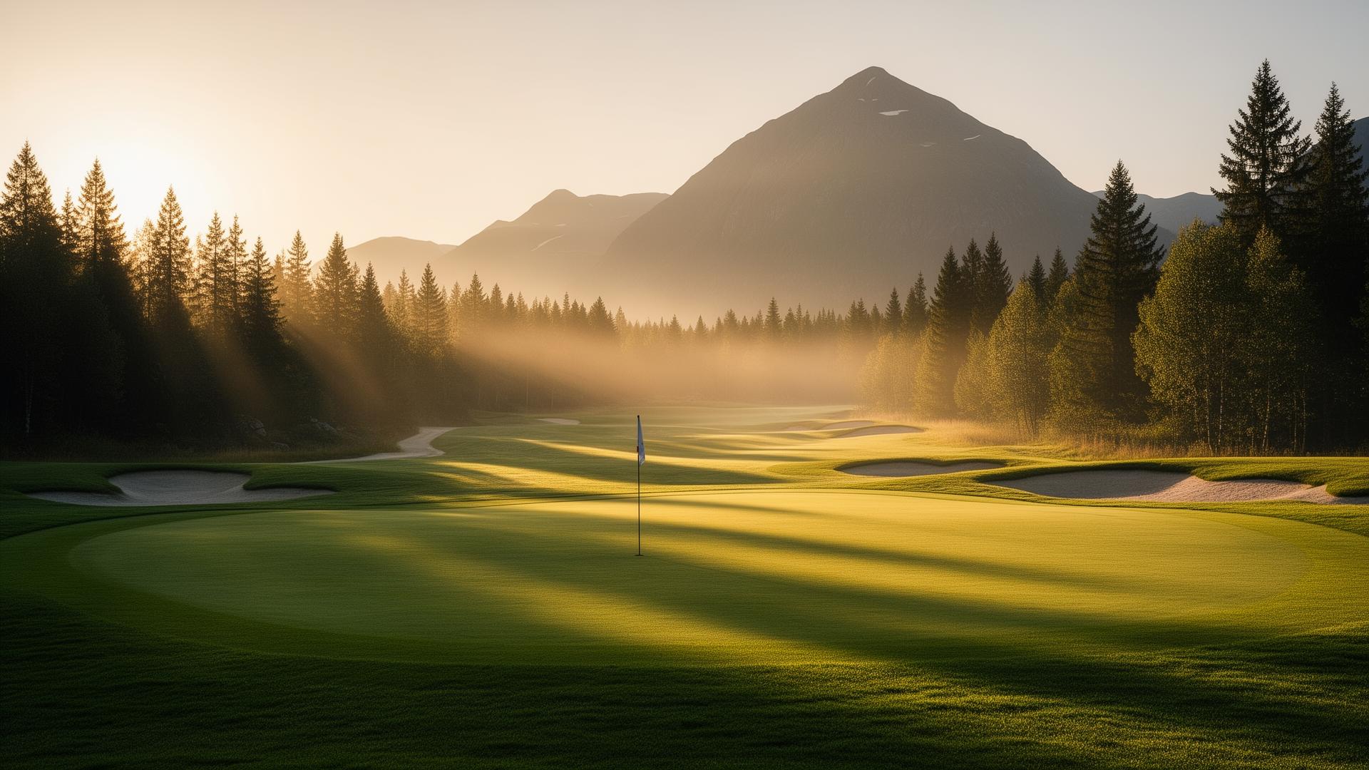 Norsk golfbane i morgendis