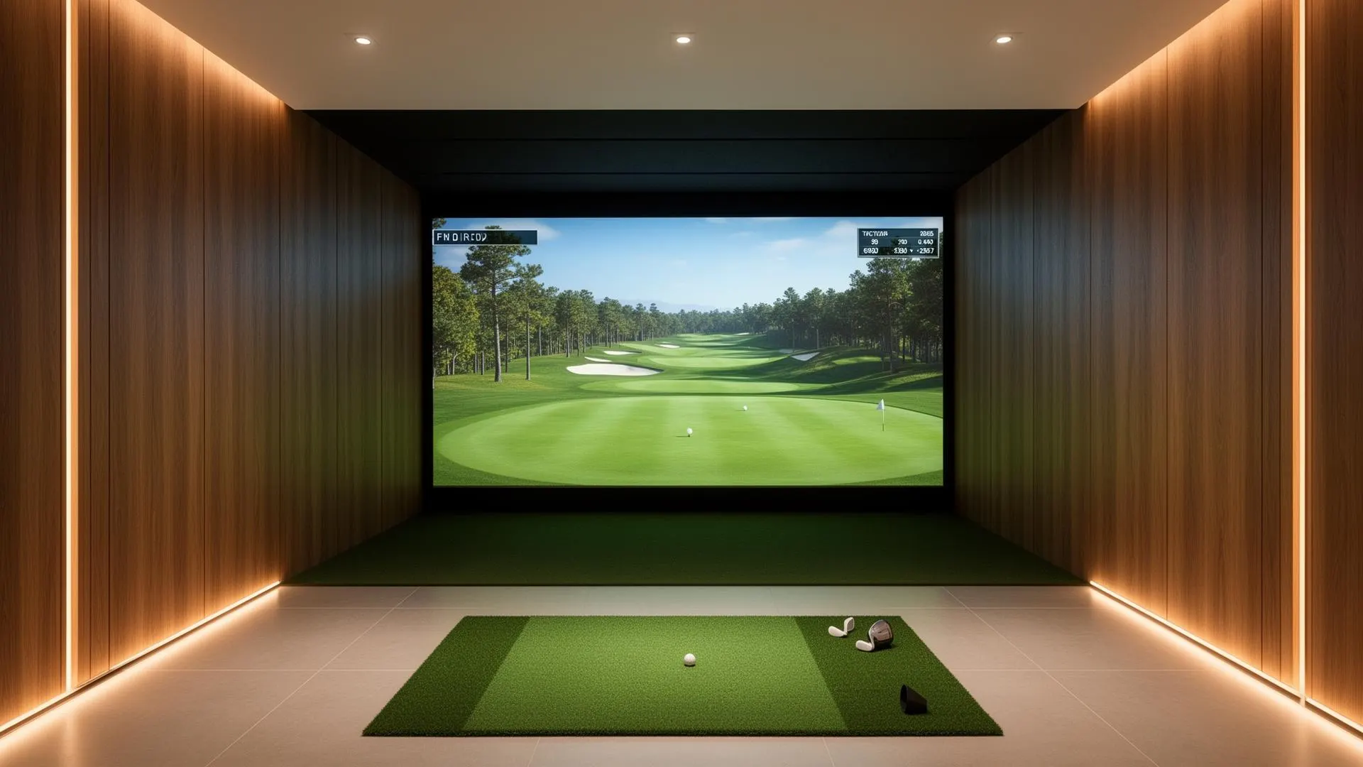 Moderne golfsimulator-studio